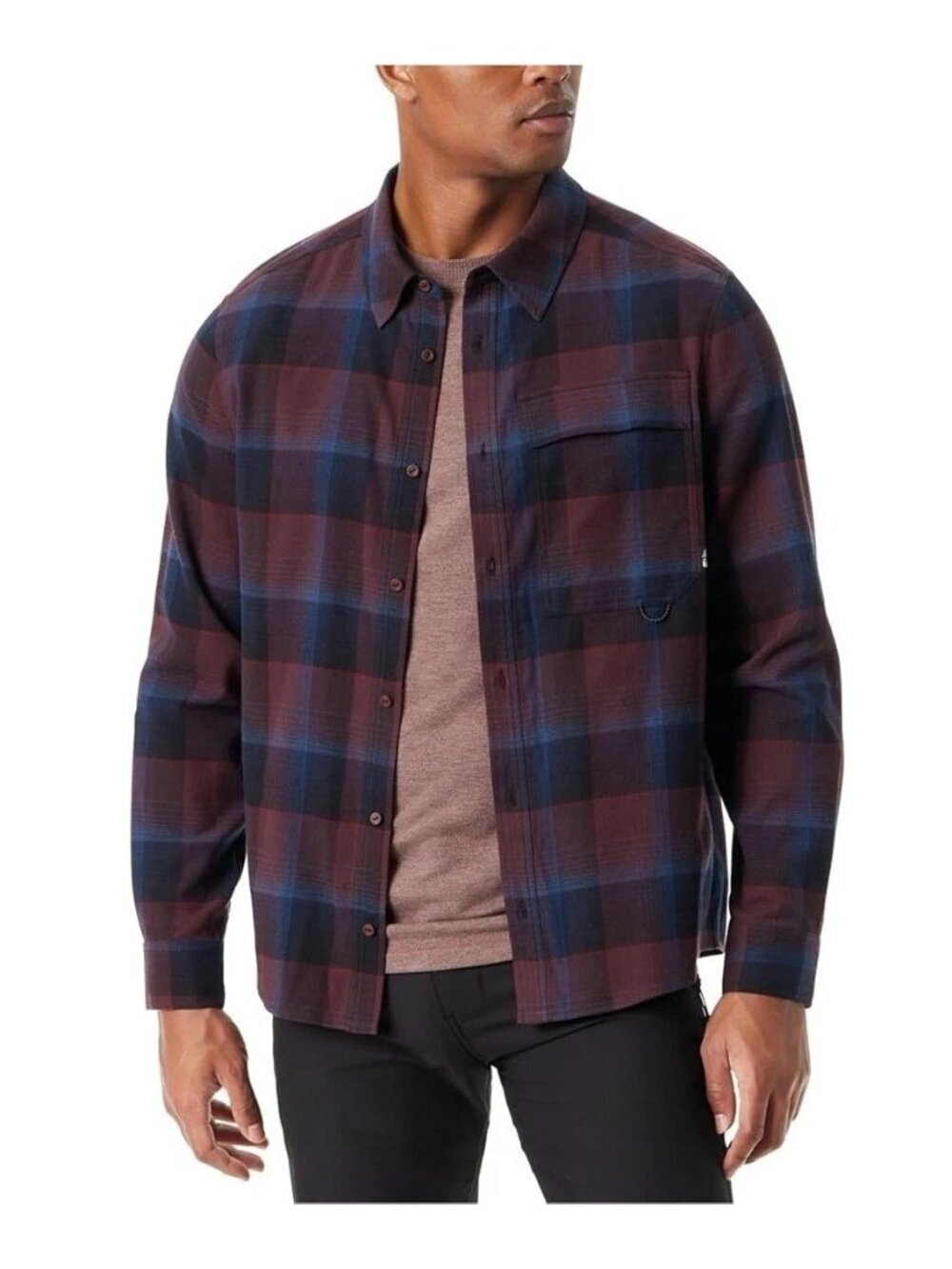 NWT Bass Outdoor Men's M Stretch Flannel Shirt Plaid Long Sleeve Button up i1897
